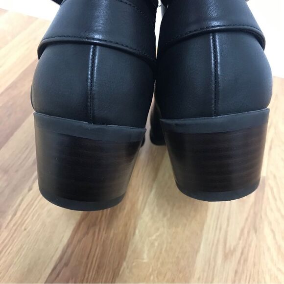 BOC Lydia Black Western Ankle Boot Bootie Chunky Heel Buckle Women's Size 12 New - Picture 7 of 14